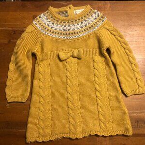 Cynthia Rowley Girls Yellow/Gray Sweater Dress  Size 6-9 Months